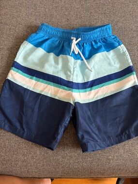 Boy’s Blue Striped Swim Shorts